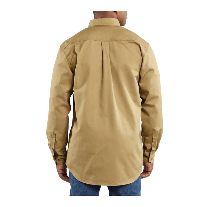 Carhartt FRS160-KHIREGSA Twill Shirt, S, Regular, Cotton/Nylon, Khaki, Button-Down Collar, Long Sleeve, Original Fit