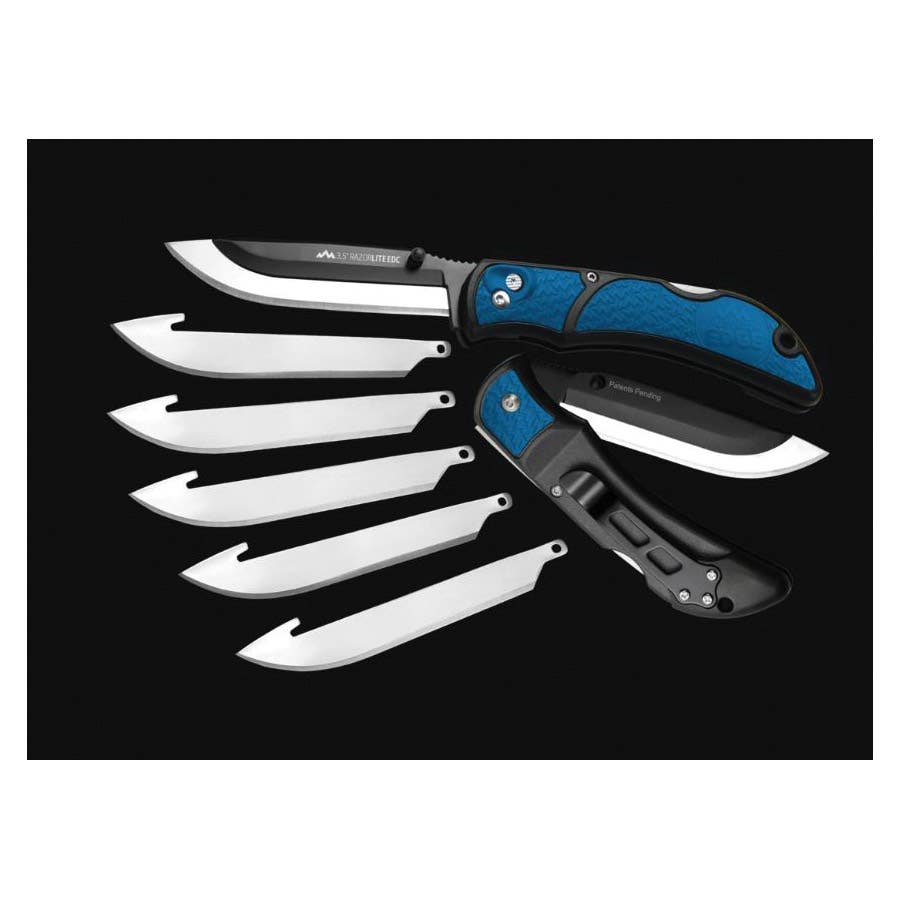 Outdoor Edge Razor-Lite Series Knife, 3-1/2 in L Blade, Stainless Steel Blade, Thermoplastic Rubber Handle
