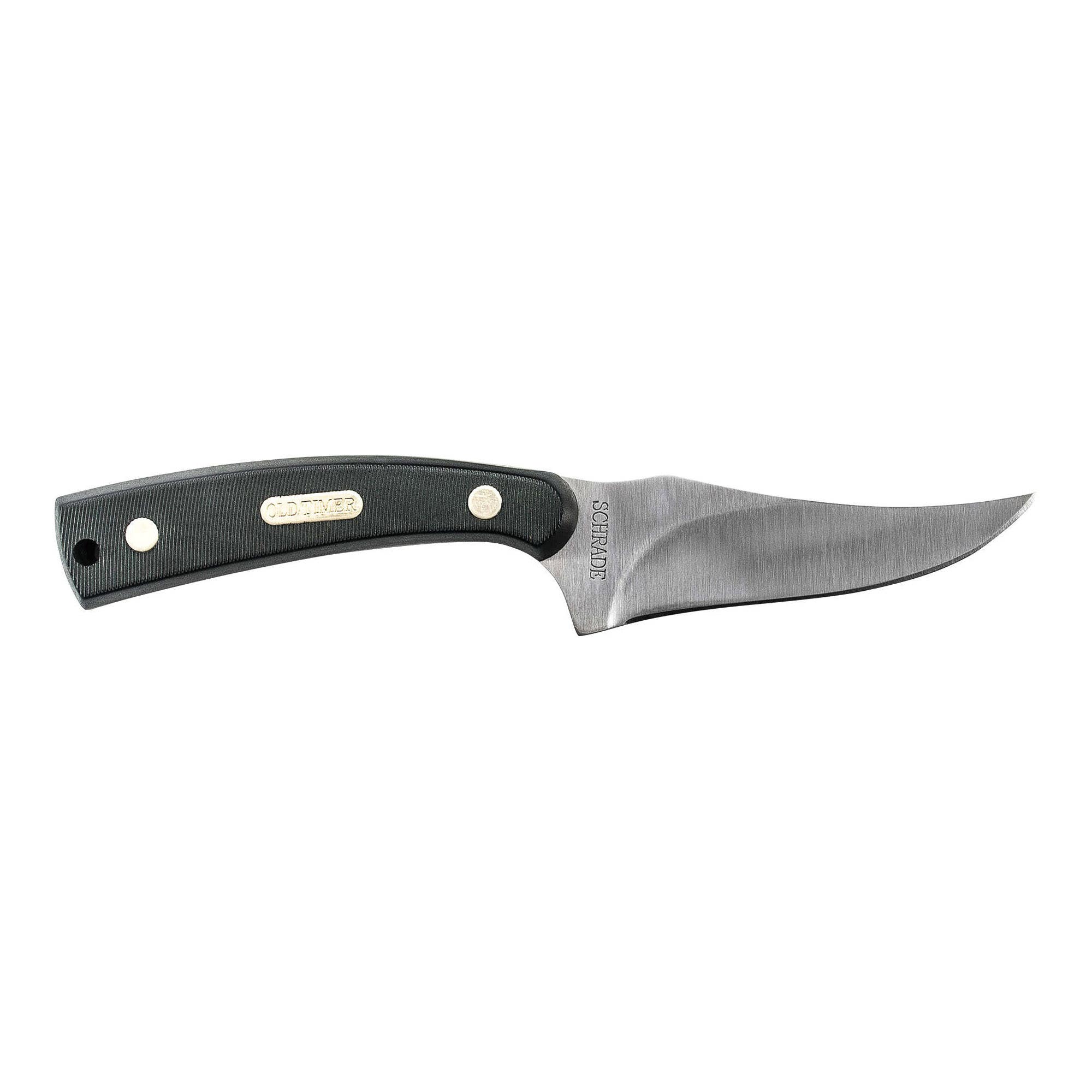Old Timer 152OTCP Sharpfinger Fixed Blade Knife, 3.3 in L Blade, High Carbon Stainless Steel Blade, Sawcut Handle