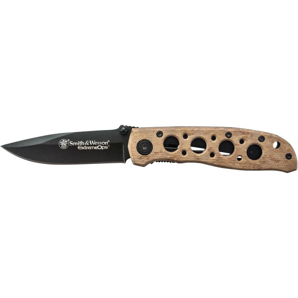 Smith & Wesson CK105HCP Folding Knife, 3.22 in L Blade, High Carbon Stainless Steel Blade, Aluminum Handle, 7.28 in OAL
