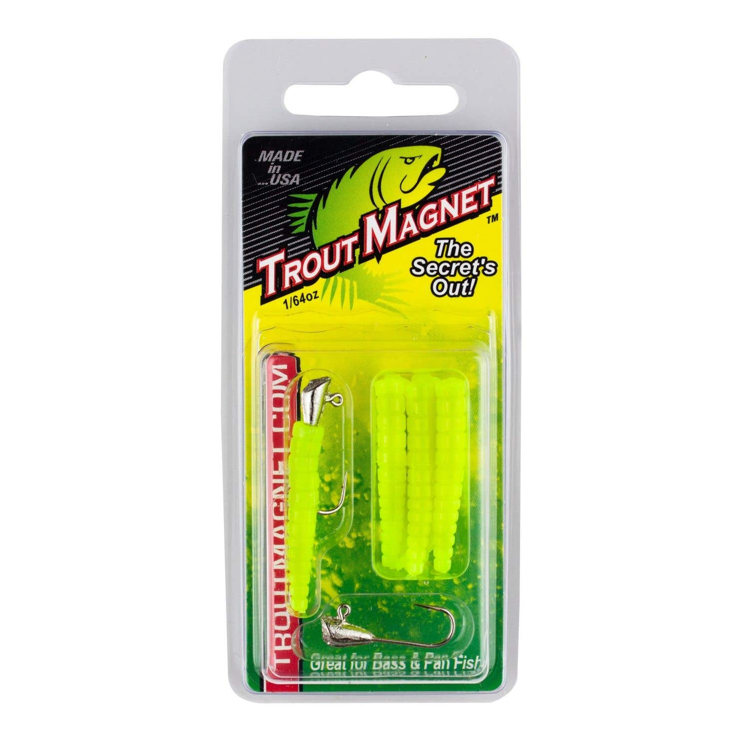 Trout Magnet Soft Bait Kit Bass Panfish Chartreuse