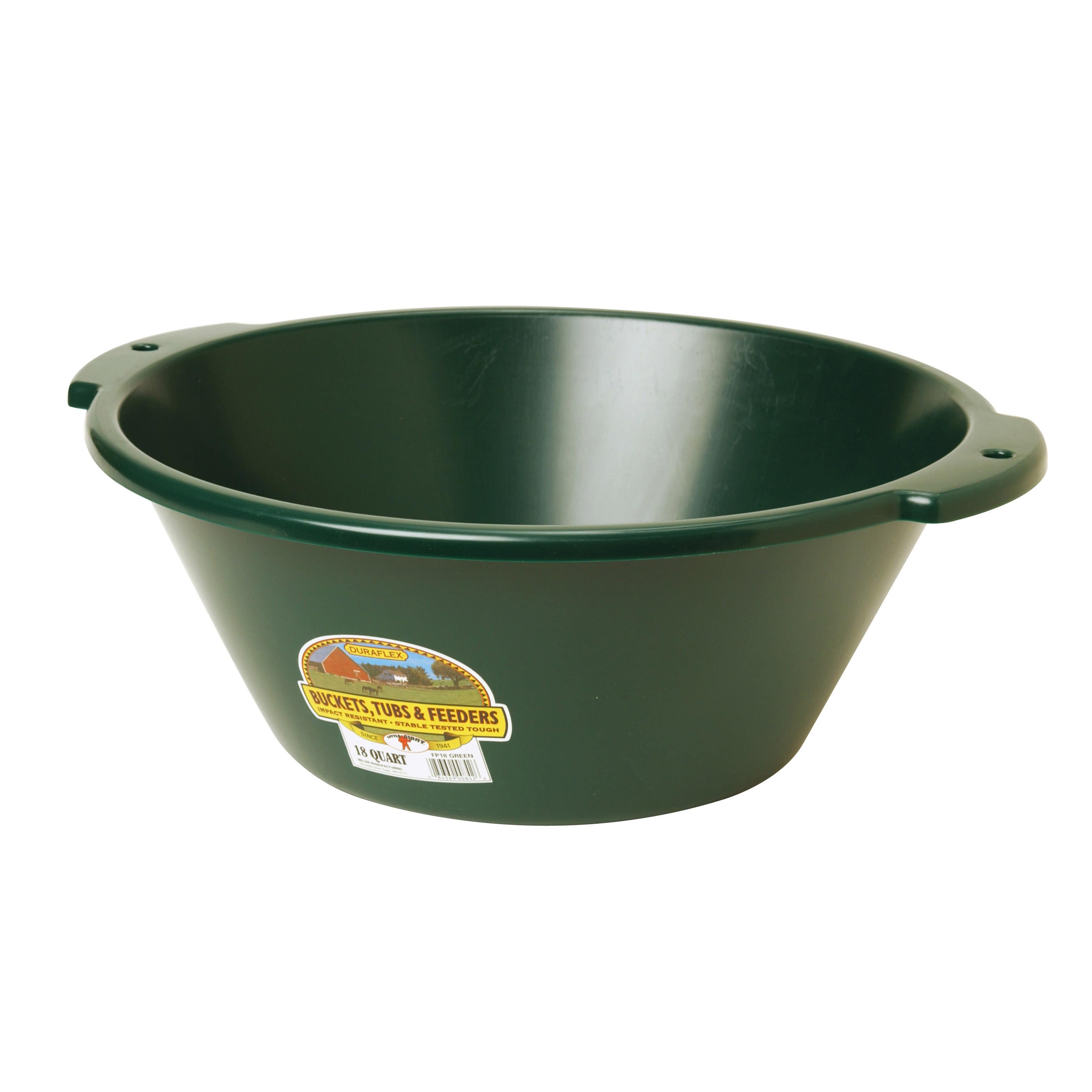 Miller FP18GREEN Feed Pan, 18 qt Volume, Polyethylene Plastic, Green