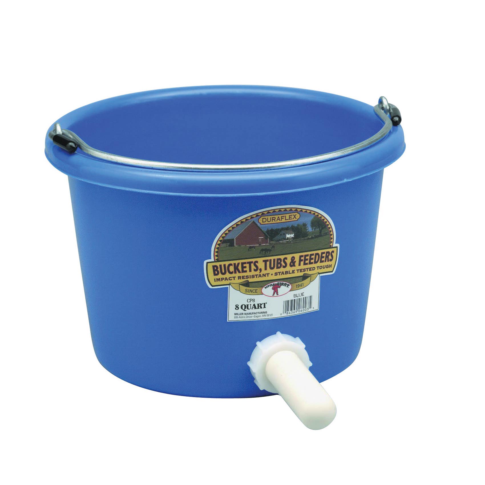 Miller CP8 Calf Nursing Pail, 8 qt Volume, Plastic/Rubber