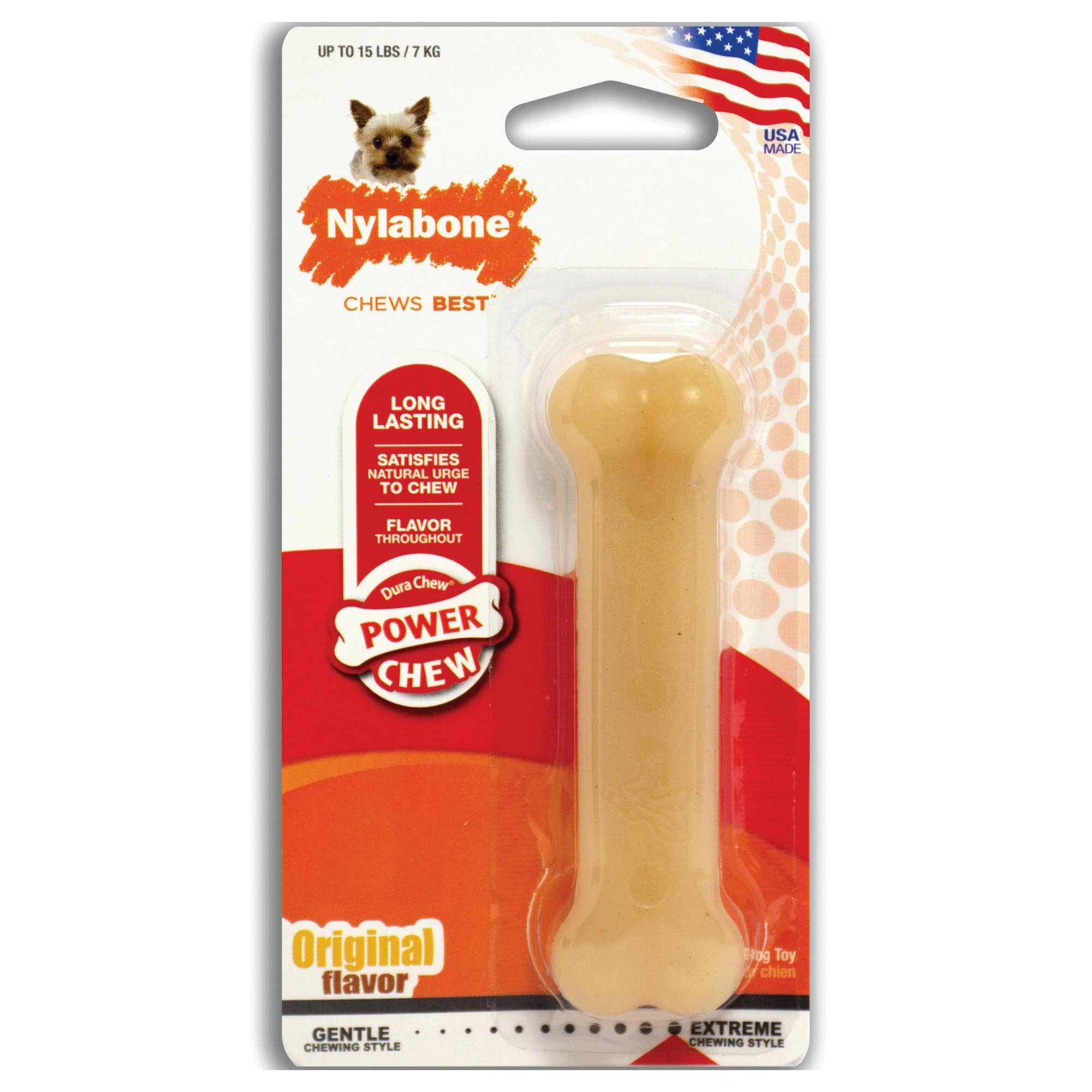 Nylabone Power Chew NP101 Dog Toy, Petite, Bone, Nylon