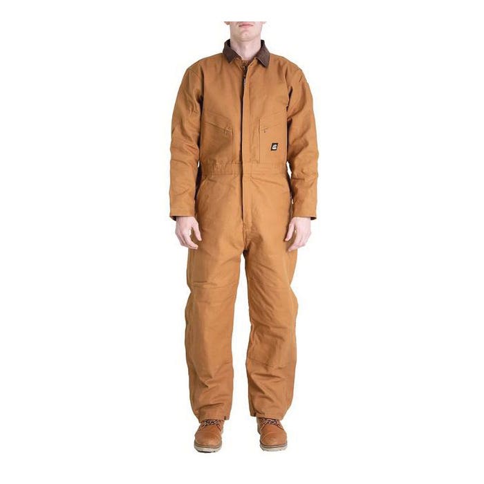 Berne Coveralls, Heritage, Insulated, M, 40 to 42 in Chest, Cotton, Brown, Tall
