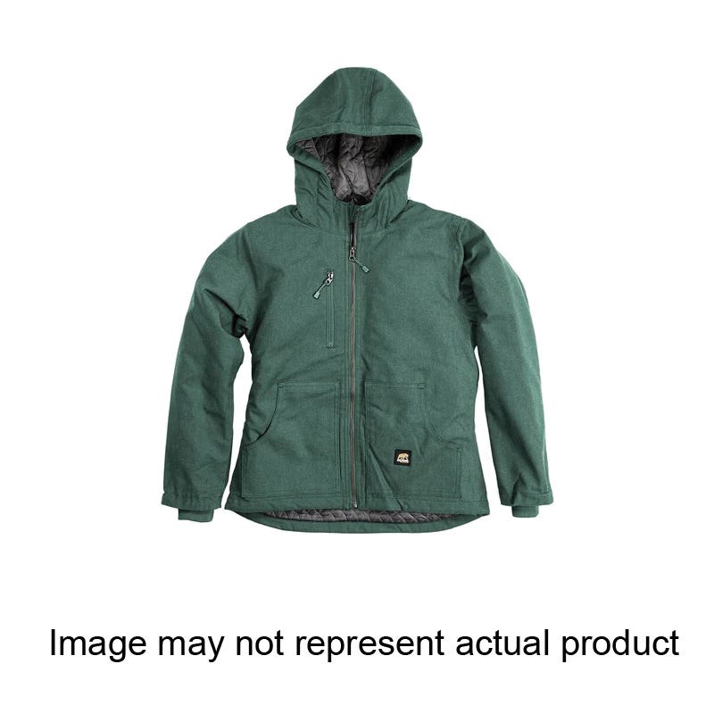 Berne Jacket, M, Cotton/Polyester Duck, Titanium, Zipper Closure, Regular