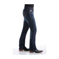Cinch Ian Series MB65436001-35X36 Jeans, 35 in Waist, 36 in L Inseam, Dark Stonewash, Bootcut, Slim Fit, Stretchable