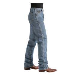 Cinch Green Label Series Jeans, 35 in, 32 in L, Medium Stonewash, Relaxed, Tapered, Non-Stretchable