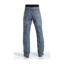 Cinch White Label Series Jeans, 33 in, 32 in L, Medium Stonewash, Relaxed, Straight, Non-Stretchable
