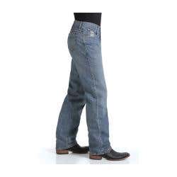 Cinch White Label Series Jeans, 32 in, 36 in L, Medium Stonewash, Relaxed, Straight, Non-Stretchable