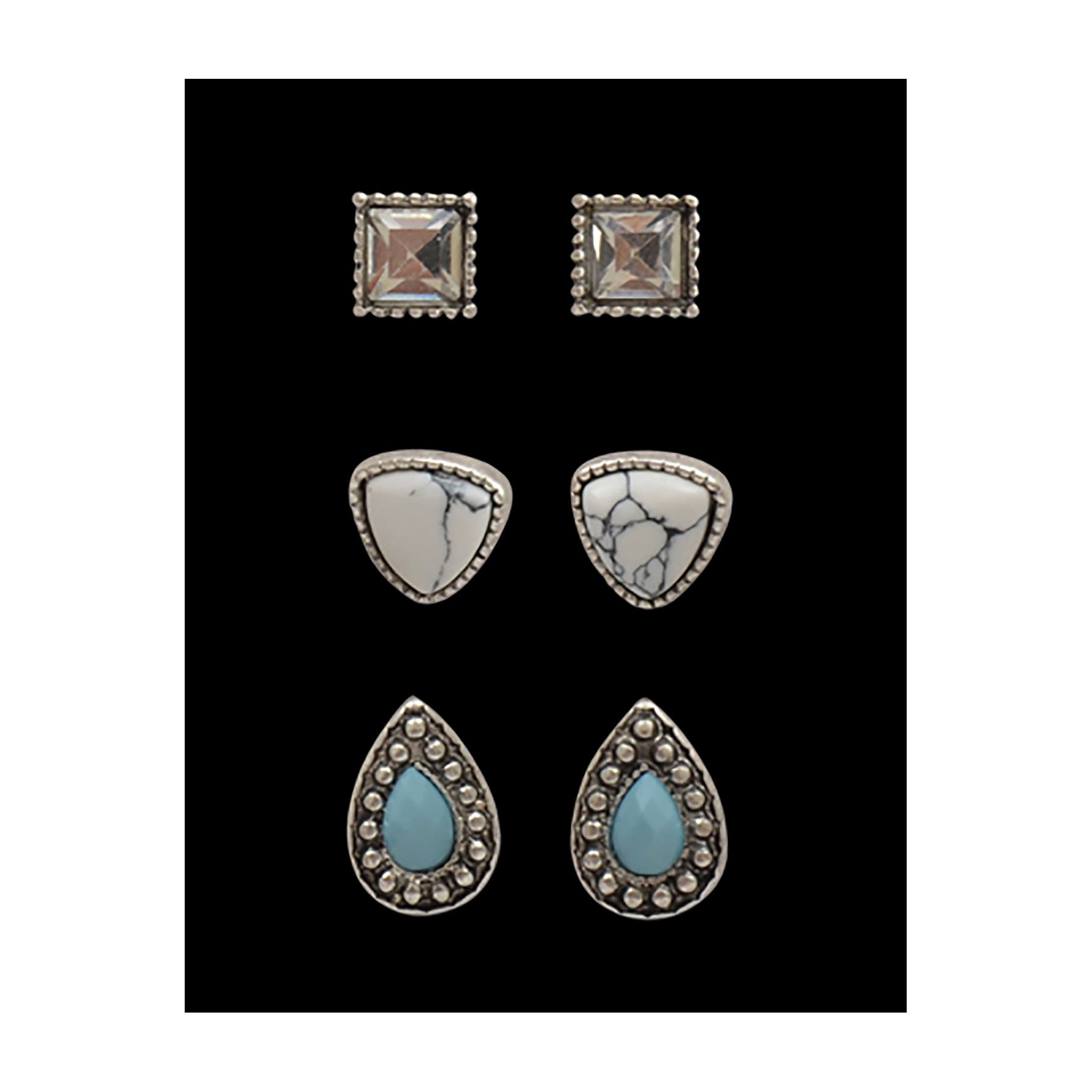 M&F Western Products Earrings Set, Women's, Crystal Stone