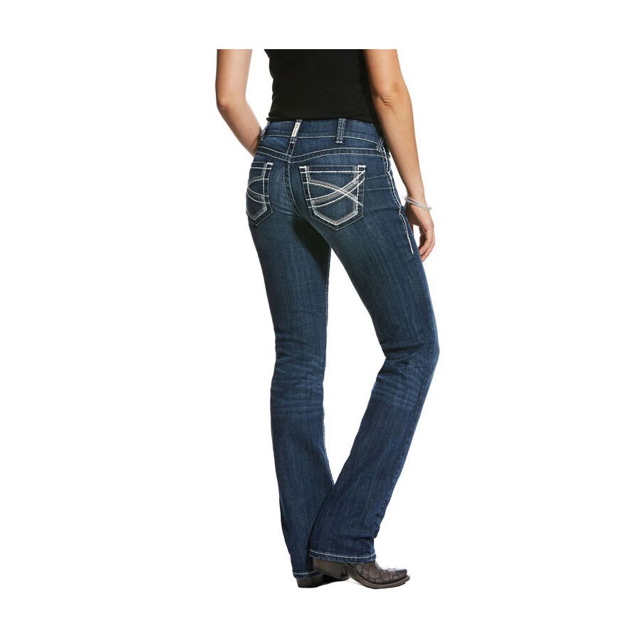 Ariat REAL Series Jeans, 27 in, 35 in L, Dresden, Straight, Long, Stretchable