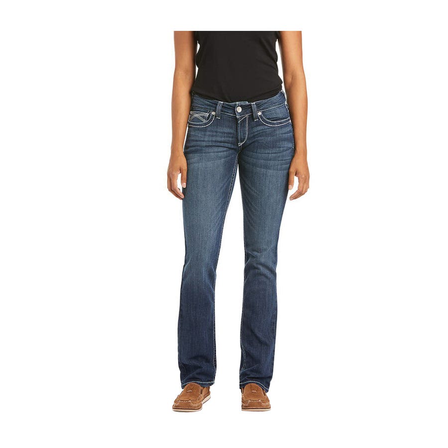 Ariat REAL Series Jeans, 30 in, 33 in L, Dresden, Straight, Regular, Stretchable