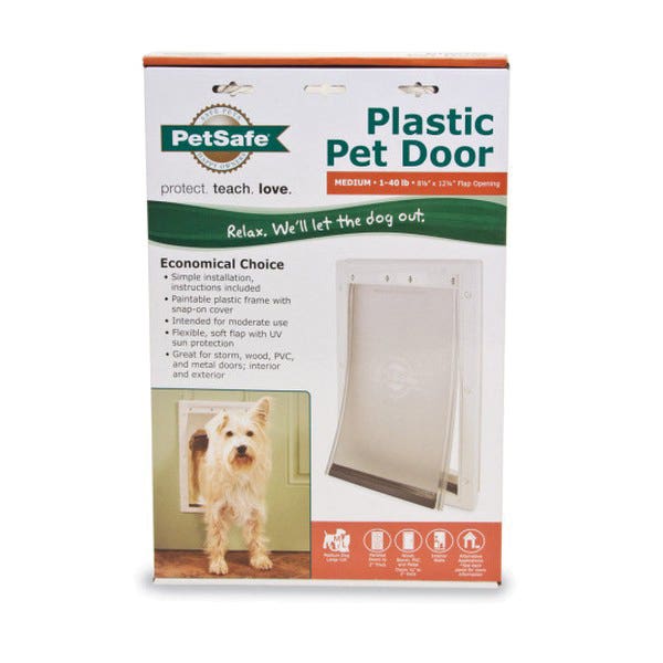 PetSafe Pet Door, Plastic, White, Medium