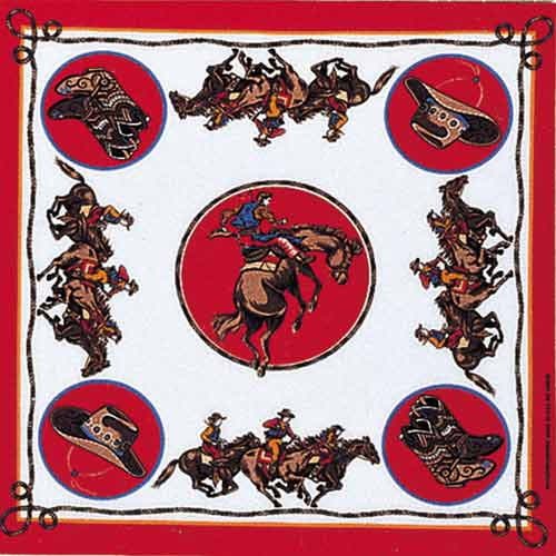 Carolina Southwest Bandana, Men's, Cotton/Polyester, Rodeo Cowboy Red