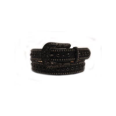 Nocona Belt, S, Silver Buckle, Leather, Black