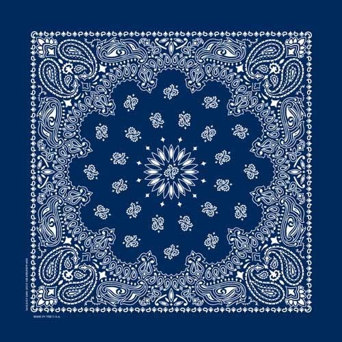 Carolina Traditional Paisley Bandana, Women's, Cotton, Navy
