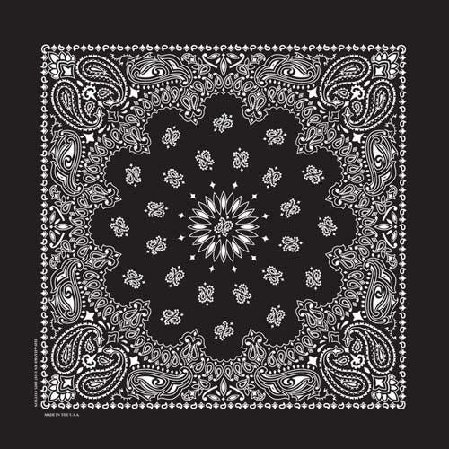 Carolina Traditional Paisley Bandana, Women's, Cotton, Black