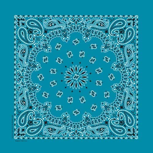 Carolina Traditional Paisley Bandana, Women's, Cotton, Turquoise