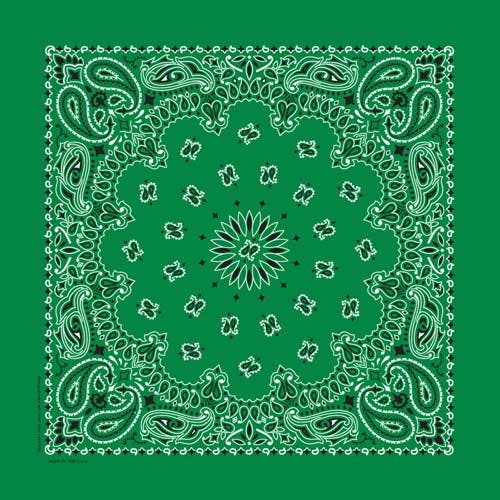Carolina Traditional Paisley Bandana, Women's, Cotton, Kelly