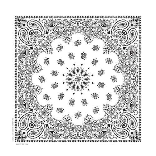 Carolina Traditional Paisley Bandana, Women's, Cotton, White