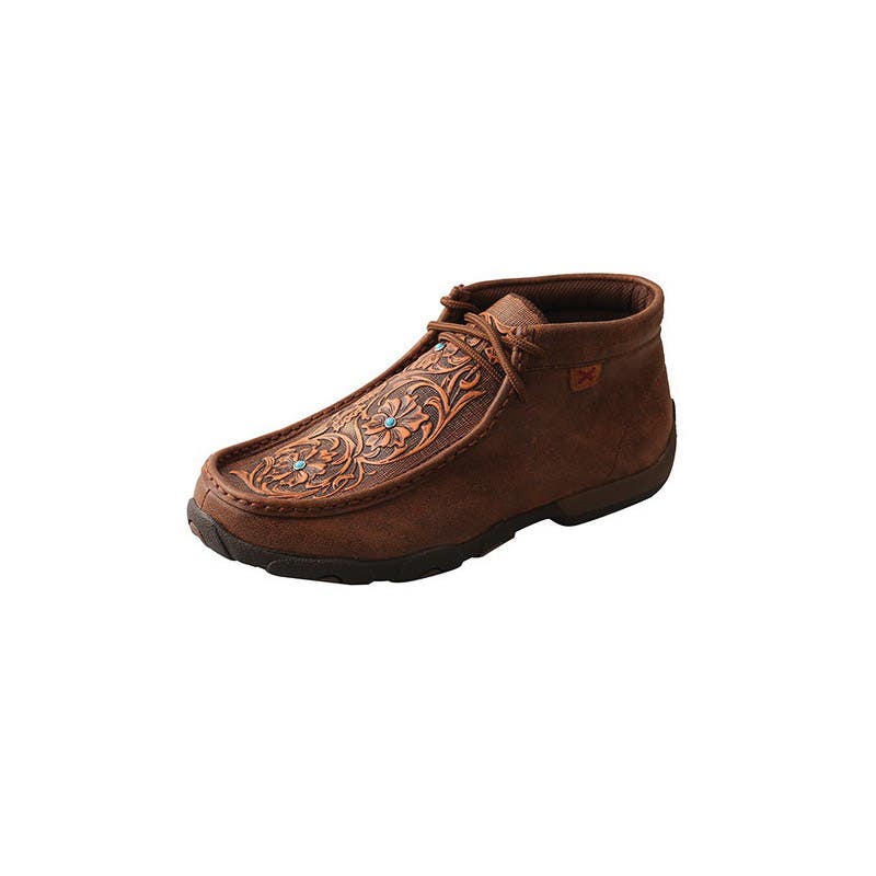 Twisted X Driving Mocs, 9.5, M W, Brown, Leather, Lace-Up