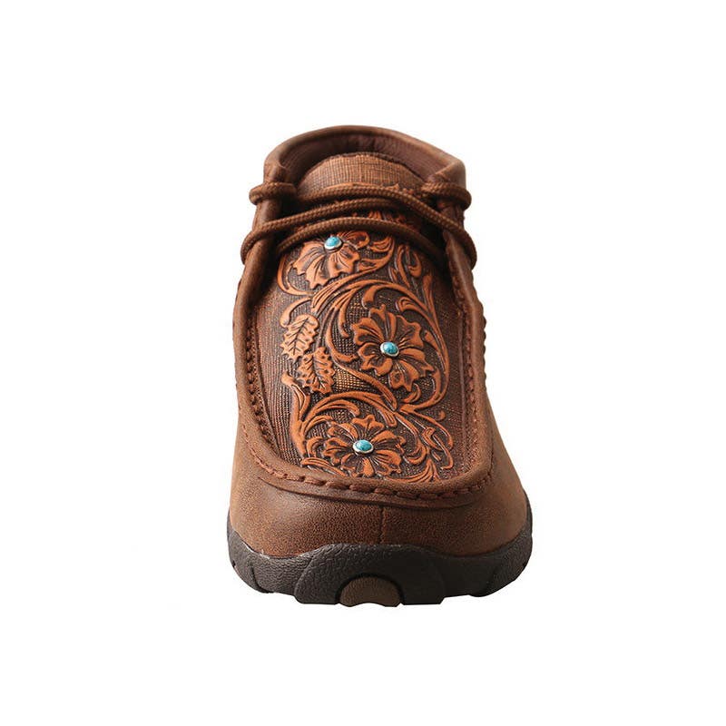 Twisted X Driving Mocs, 6, M W, Brown, Leather, Lace-Up