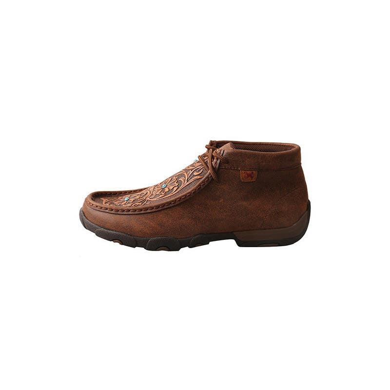 Twisted X Driving Mocs, 9.5, M W, Brown, Leather, Lace-Up
