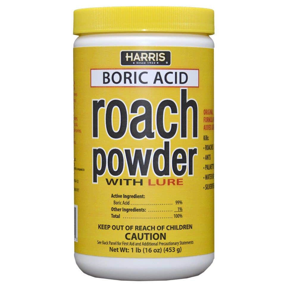 Harris Boric Acid Roach Powder, Powder, Indoor, 16 oz, Tub