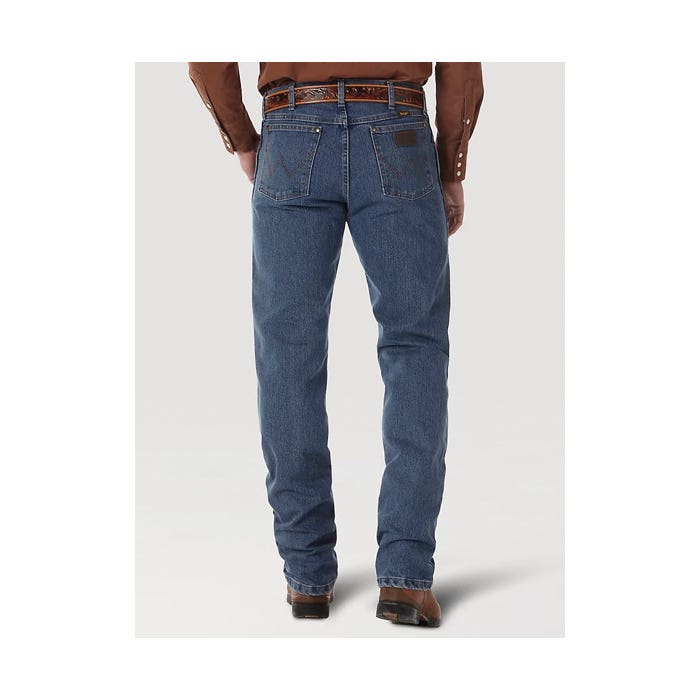 Wrangler Cowboy Cut Series Jeans, 34 in Waist, 34 in L Inseam, Mid Tint, Regular Fit