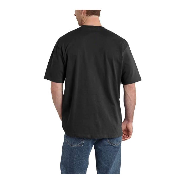 Carhartt T-Shirt, M, Regular, Cotton/Polyester, Heather Gray, Carhartt Signature Logo Print/Pattern - K195HGYM