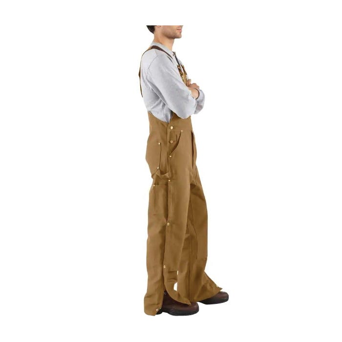 Carhartt R37-BRN30 36A Bib Overalls, 30 in L Inseam, 36 in Waist, Cotton Duck, Carhartt Brown, 7-Pocket