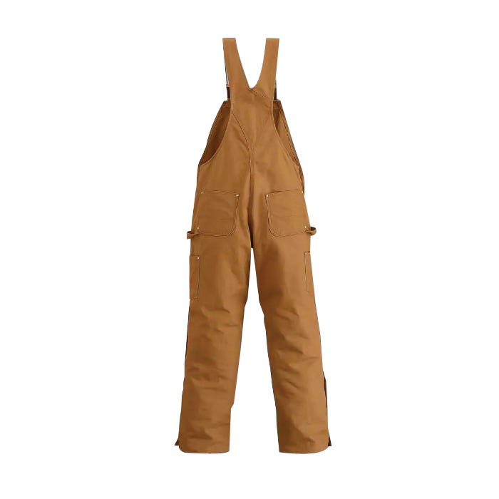 Carhartt R37-BRN30 38A Bib Overalls, 30 in L Inseam, 38 in Waist, Cotton Duck, Carhartt Brown, 7-Pocket