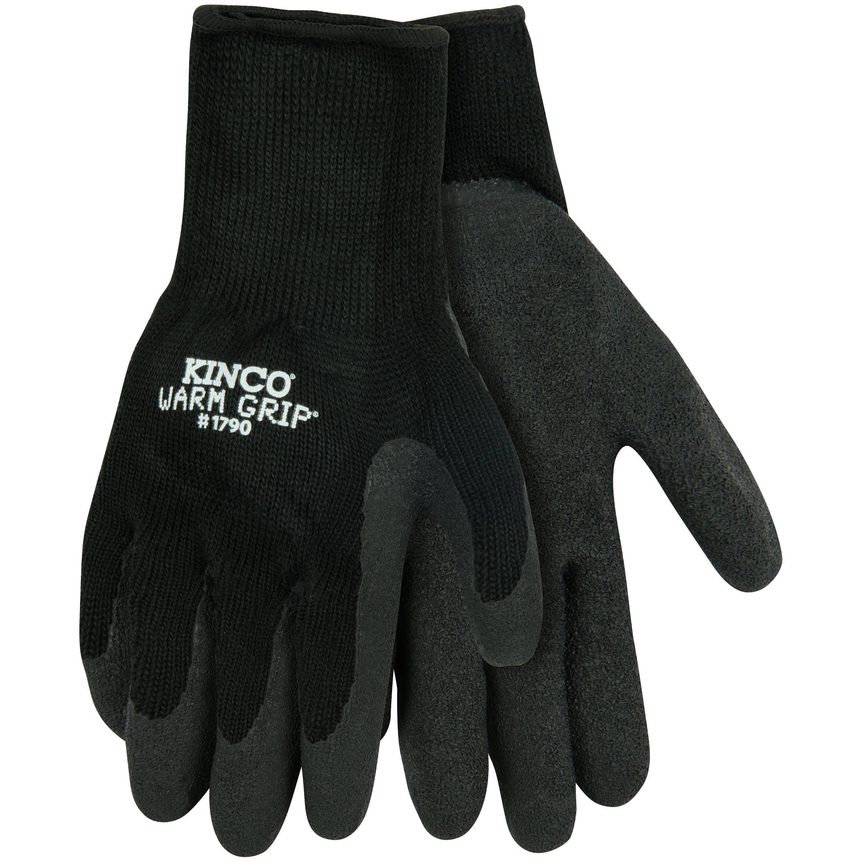 Warm Grip 1790-S Seamless Cold Protection Gloves, Men's, S, Wing Thumb, Knit Wrist Cuff, Latex Glove, Black