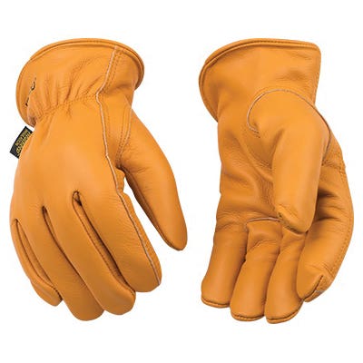 Kinco 81HK-XL Gloves, Men's, XL, Keystone Thumb, Easy-On Cuff, Grain Buffalo Leather, Gold, Lined