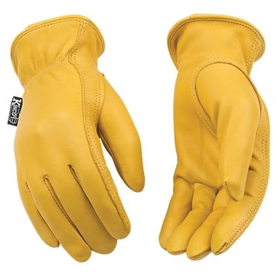 Kinco 90W-M Gloves, Women's, M, Keystone Thumb, Easy-On Cuff, Grain Deerskin Leather, Gold