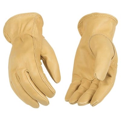Kinco 91-XL Driver Gloves, Men's, XL, Keystone Thumb, Easy-On Cuff, Cowhide Leather, Tan