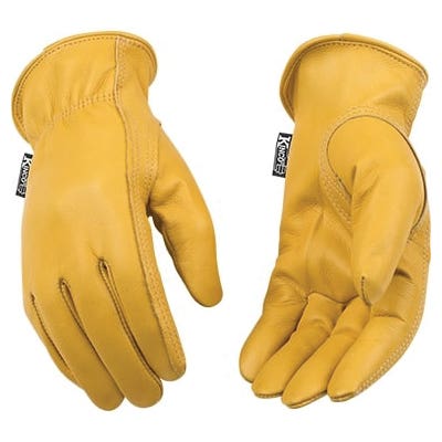 Kinco 98W-S Gloves, Women's, S, Keystone Thumb, Easy-On Cuff, Cowhide Leather, Gold