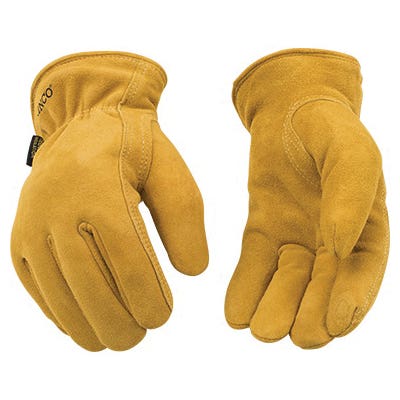 Kinco 903HK-M Driver Gloves, Men's, M, Keystone Thumb, Easy-On Cuff, Deerskin Leather, Gold