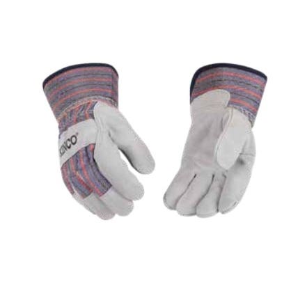 Kinco 1500-Y Safety Gloves, Men's, Wing Thumb, Shirred Elastic Wrist Cuff, Canvas/Cotton Back, Cotton/Polyester Lining