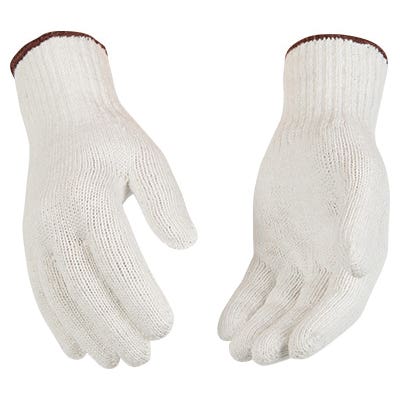 Kinco 1775-12PK-M Heavy Weight, Seamless String Knit Gloves, Men's, M, Wing Thumb, Knit Wrist Cuff, Cotton/Polyester