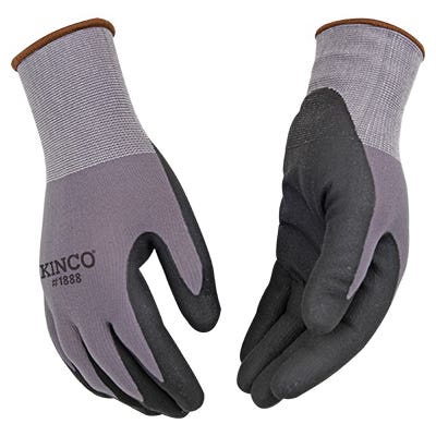 Kinco 1888-L Light Weight, Seamless Safety Gloves, Men's, L, Knit Wrist Cuff, Nitrile/Polyester, Gray