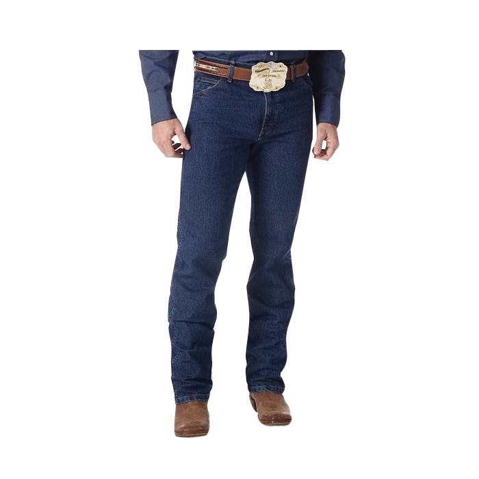 Wrangler Cowboy Cut Series Jeans, 36 in Waist, 32 in L Inseam, Mid Stone, Regular Fit