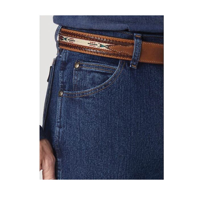 Wrangler Cowboy Cut Series Jeans, 42 in Waist, 32 in L Inseam, Mid Stone, Regular Fit