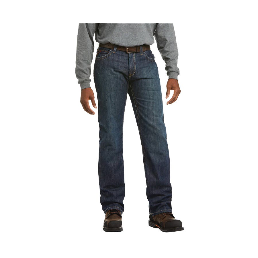 Ariat Basic FR M4 Series Jeans, 38 in, 32 in L, Shale, Bootcut, Relaxed, Stretchable