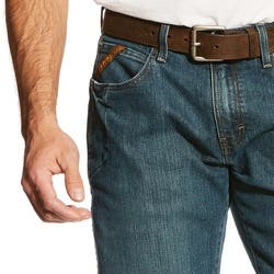 Ariat Men's Rebar M4 Relaxed DuraStretch Basic Boot Cut Jean, Carbine, 38 in, 32 in L