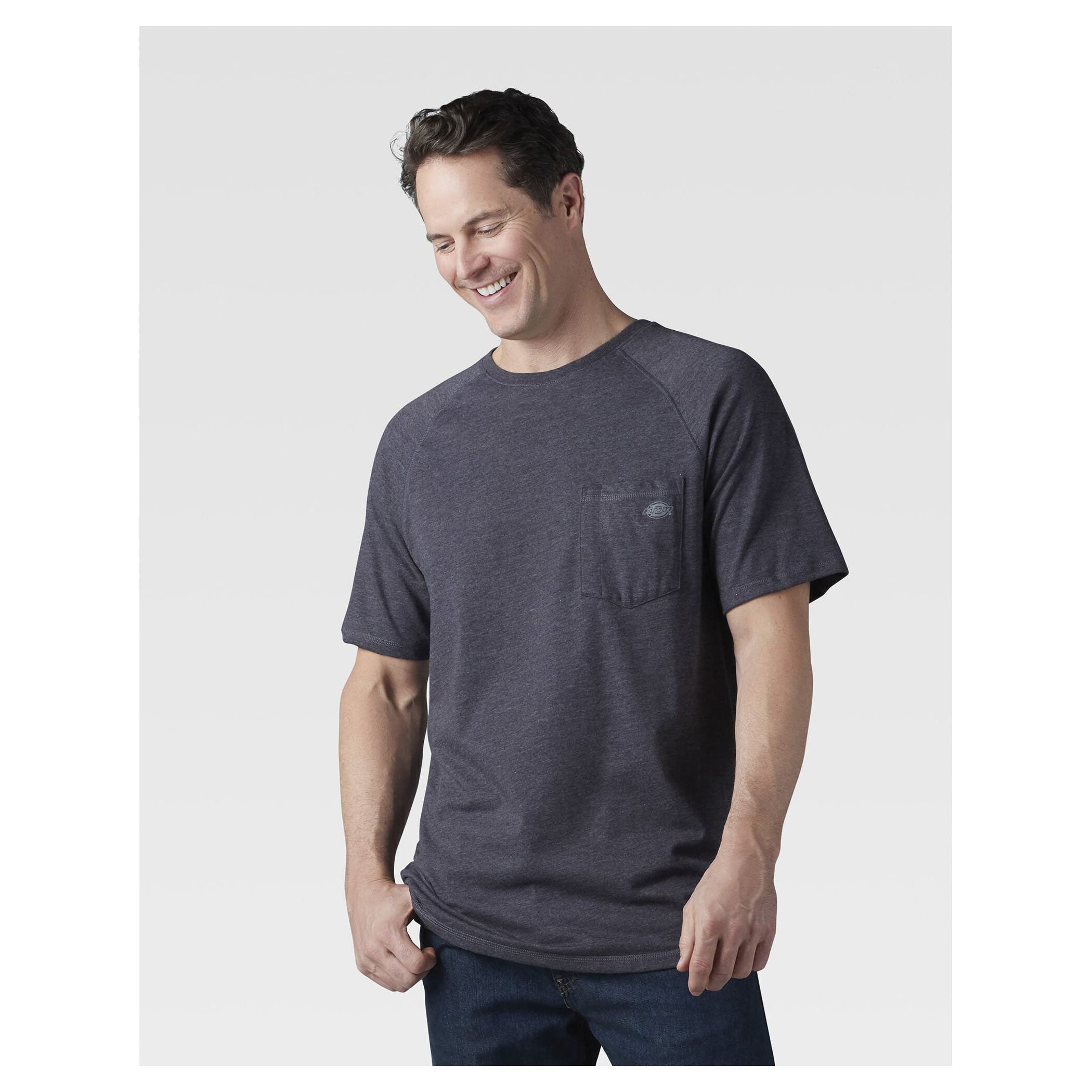 Dickies Men's Temp-iQ Series Cooling Short Sleeve Pocket T-Shirt, Heather Black, 3XL