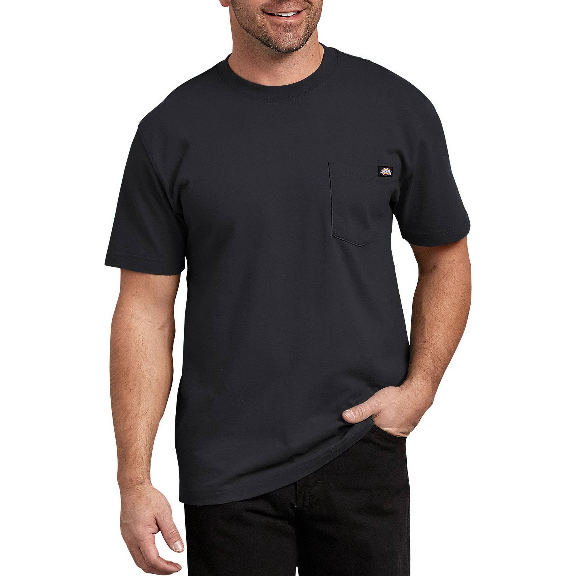 Dickies Men's Heavyweight Short Sleeve Pocket T-Shirt, Black, 2XL