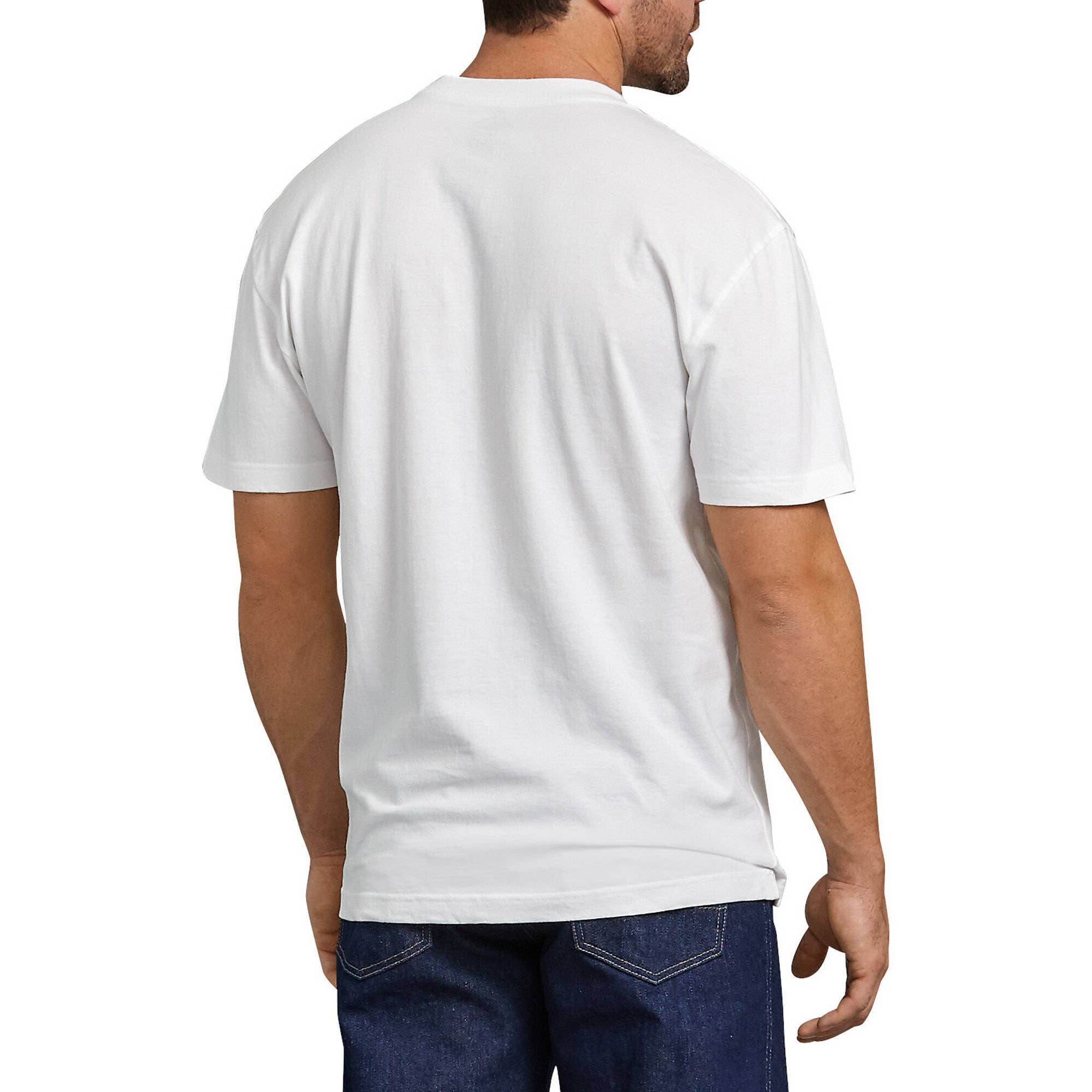 Dickies Men's Heavyweight Short Sleeve Pocket T-Shirt, White, XL