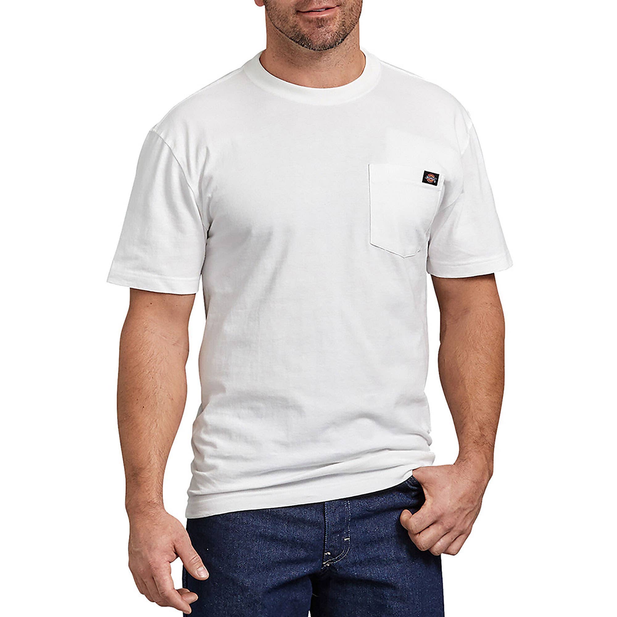 Dickies Men's Heavyweight Short Sleeve Pocket T-Shirt, White, 2XL
